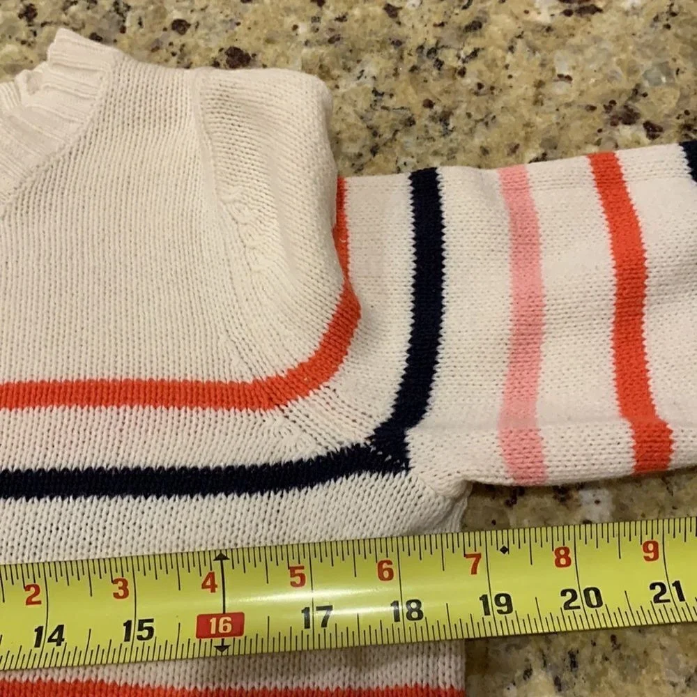 Sweater Old Navy Cream Striped‎ cottagecore coastal travel office Small